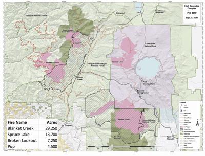 Fires burning near Crater Lake